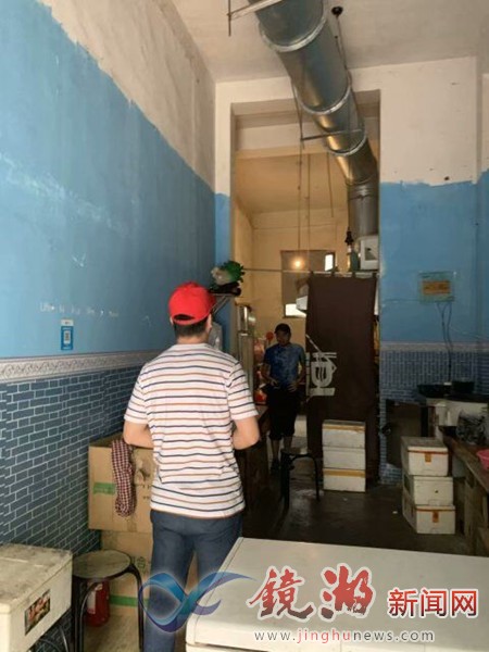 鏡湖區大礱坊社區開展餐飲油煙“回頭看”整治行動