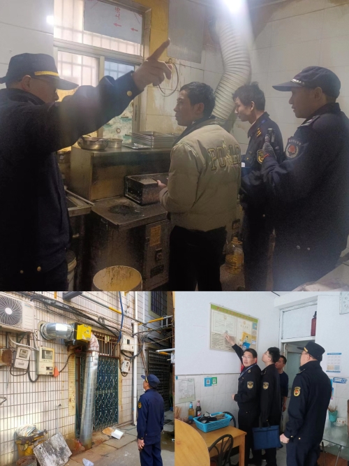 橫街中隊開展餐飲油煙整治工作