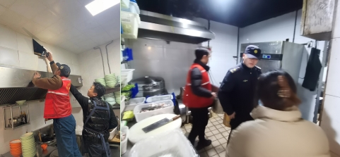 果場社區開展餐飲油煙防治巡查